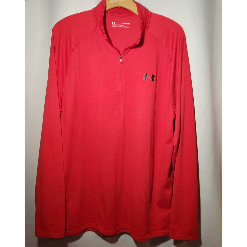 Under Armour‎ Heatgear  Solid T-Shirt Red Men's XL Long Sleeve - Picture 3 of 4